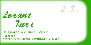 lorant kuri business card